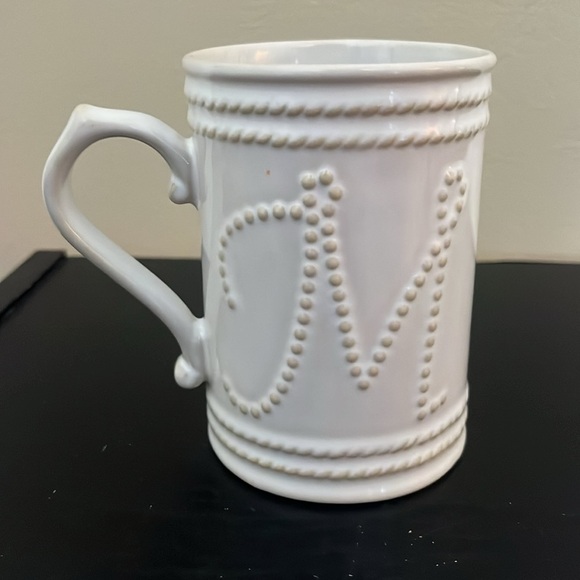 Food Network Fontinella White Collection mug with M initial - Picture 2 of 4